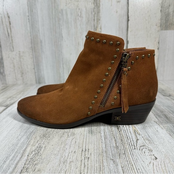 NEW Sam Edelman Women's Paola Brown Studded Ankle Booties #1238 - Picture 1 of 12